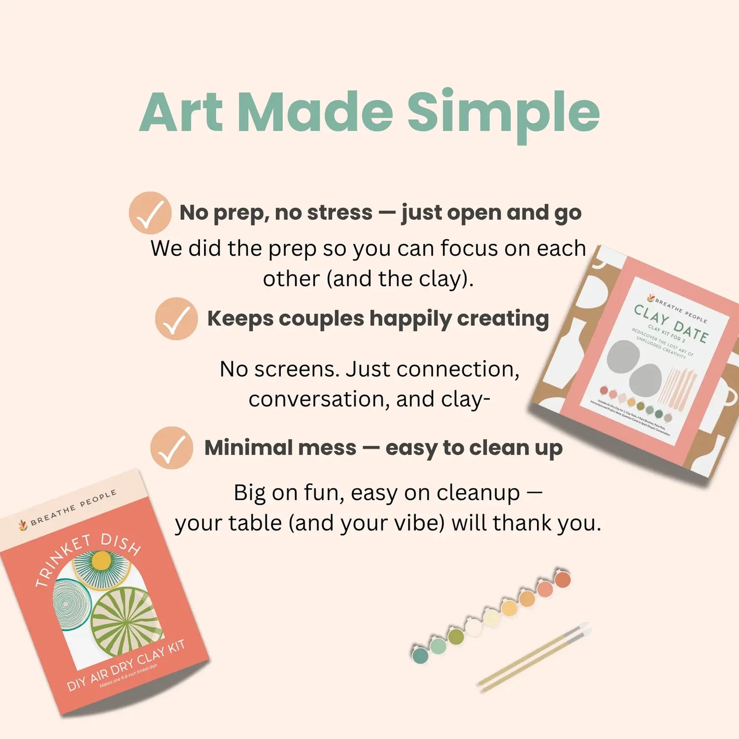 BREATHE PEOPLE- DIY Air Dry Clay Kit- Make Your Own Wind Chimes