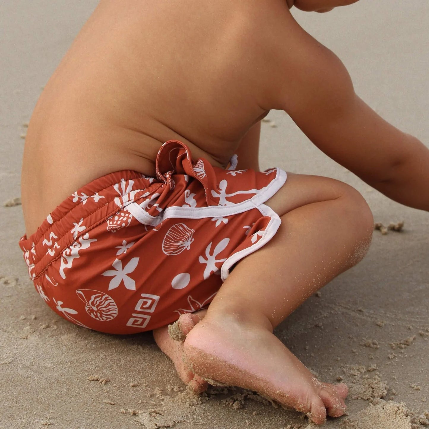 Bam Loves Boo- Boy red swim boardies