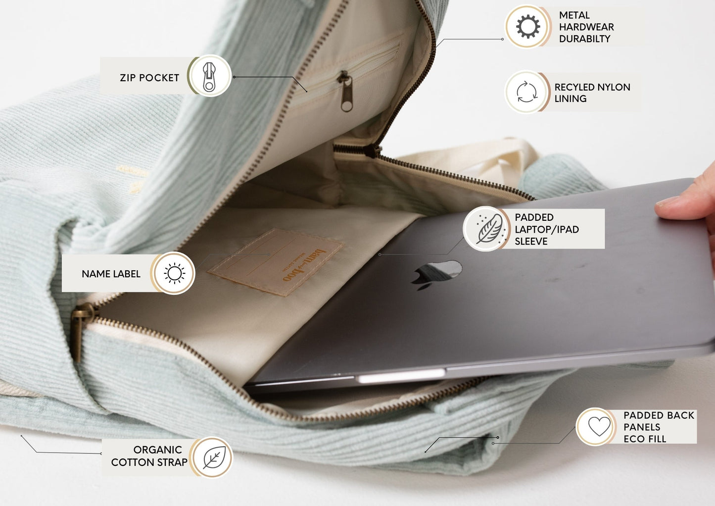 Bam Loves Boo - Solstice Organic Backpack - Beige - MINI