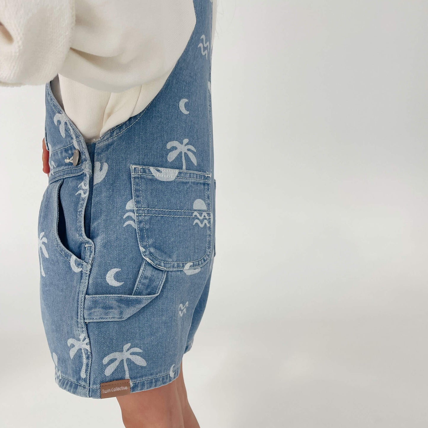 Bam Loves Boo - Carpenter Shortall - Cali Print Denim