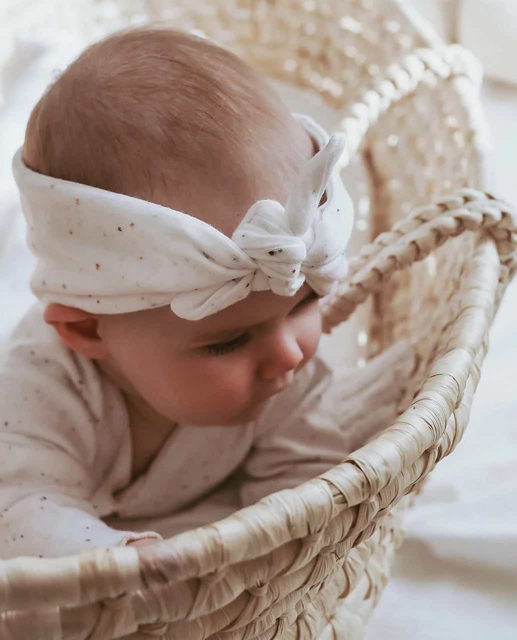 NORTH BABY - ORGANIC KNOTTED HEADBAND WHITE MILK One size