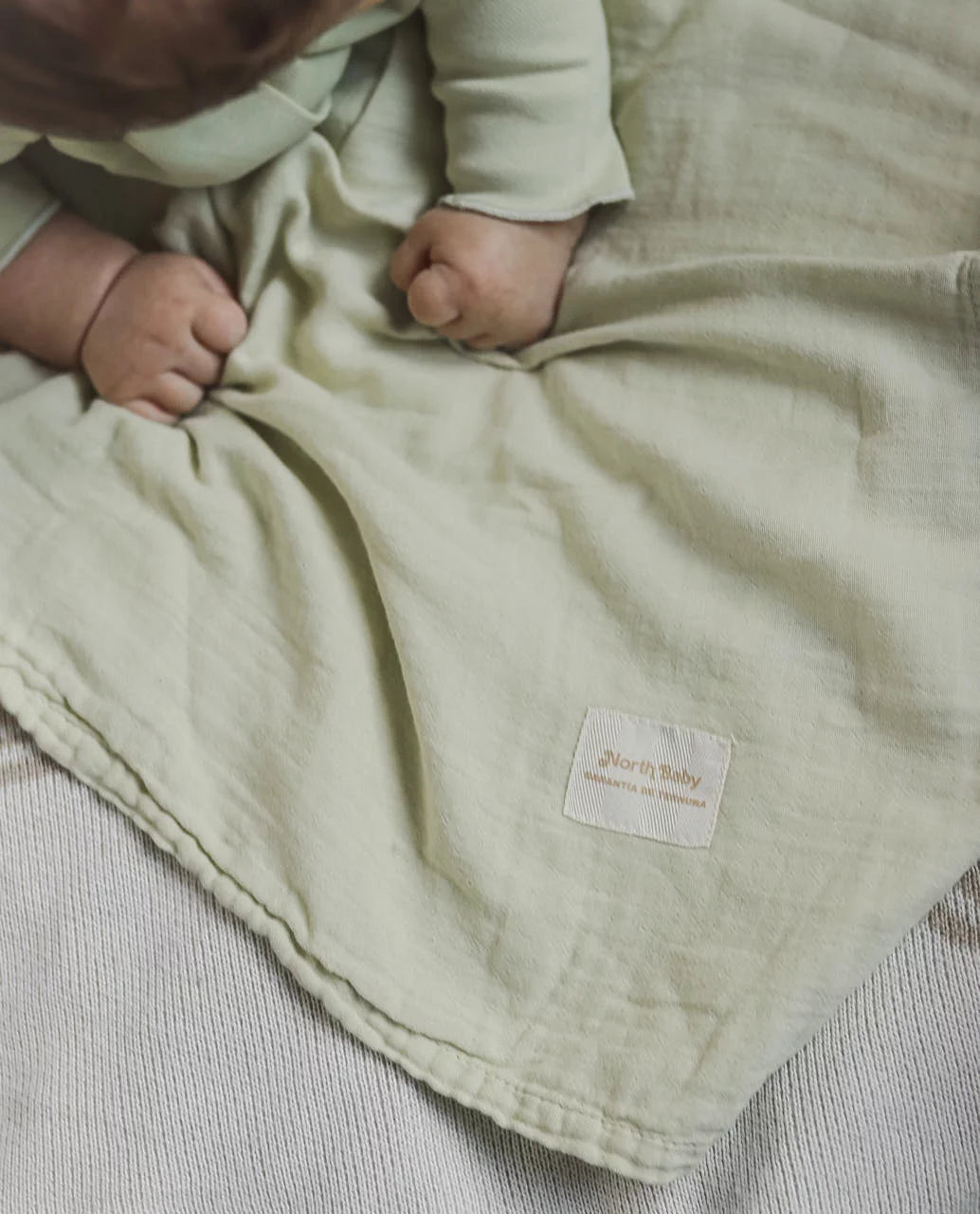 NORTH BABY - ORGANIC MUSLIN BLANKET XXL GREEN ALOE