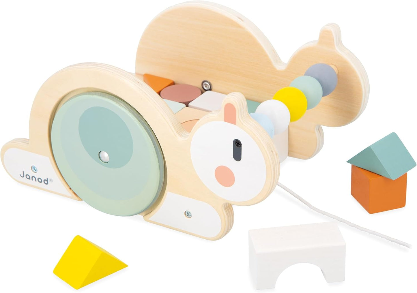 JANOD- Carrito de Arrastre con Bloques de Madera – Caracol Sweet Cocoon