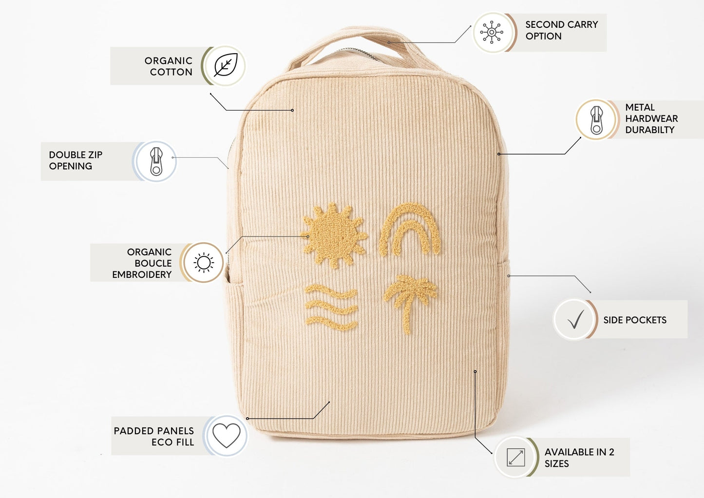 Bam Loves Boo - Solstice Organic Backpack - Beige - MINI