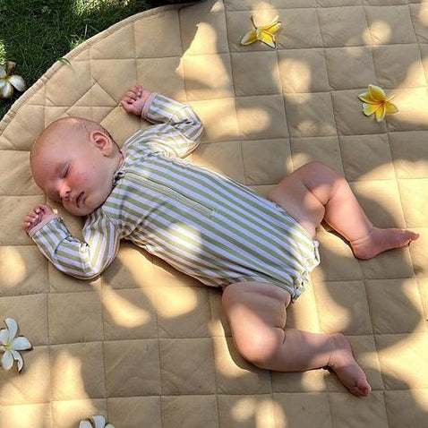 Bam Loves Boo - Striped Long Sleeve Swimsuit-size up