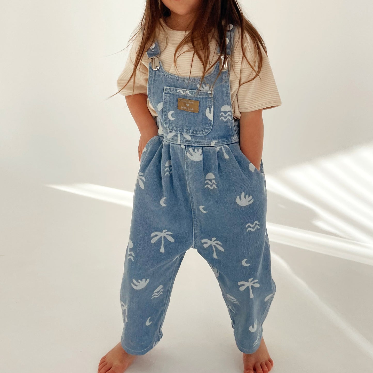 Bam Loves Boo - Bowie Overall - Cali Print Denim