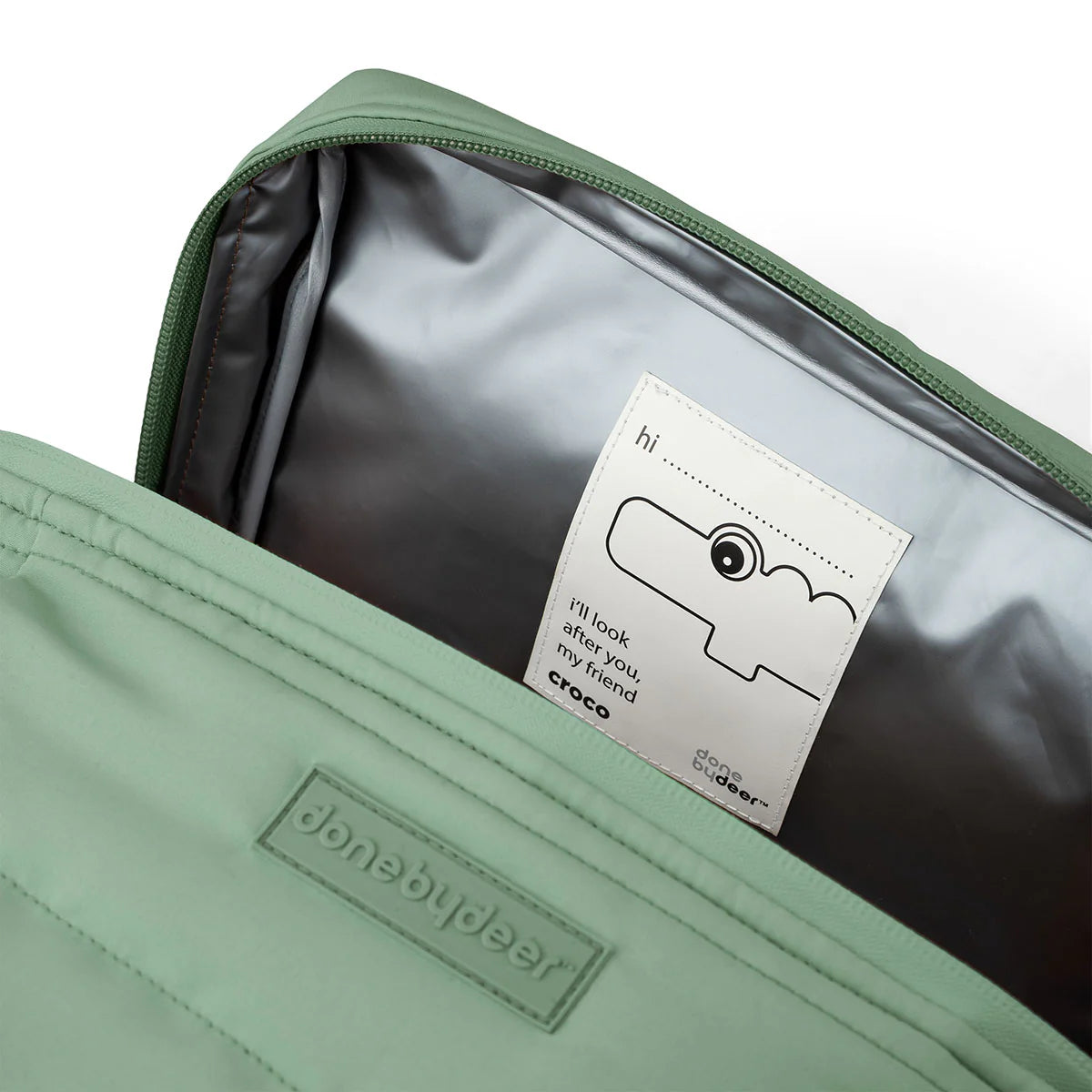 Done by Deer - Quilted insulated bag Croco Green