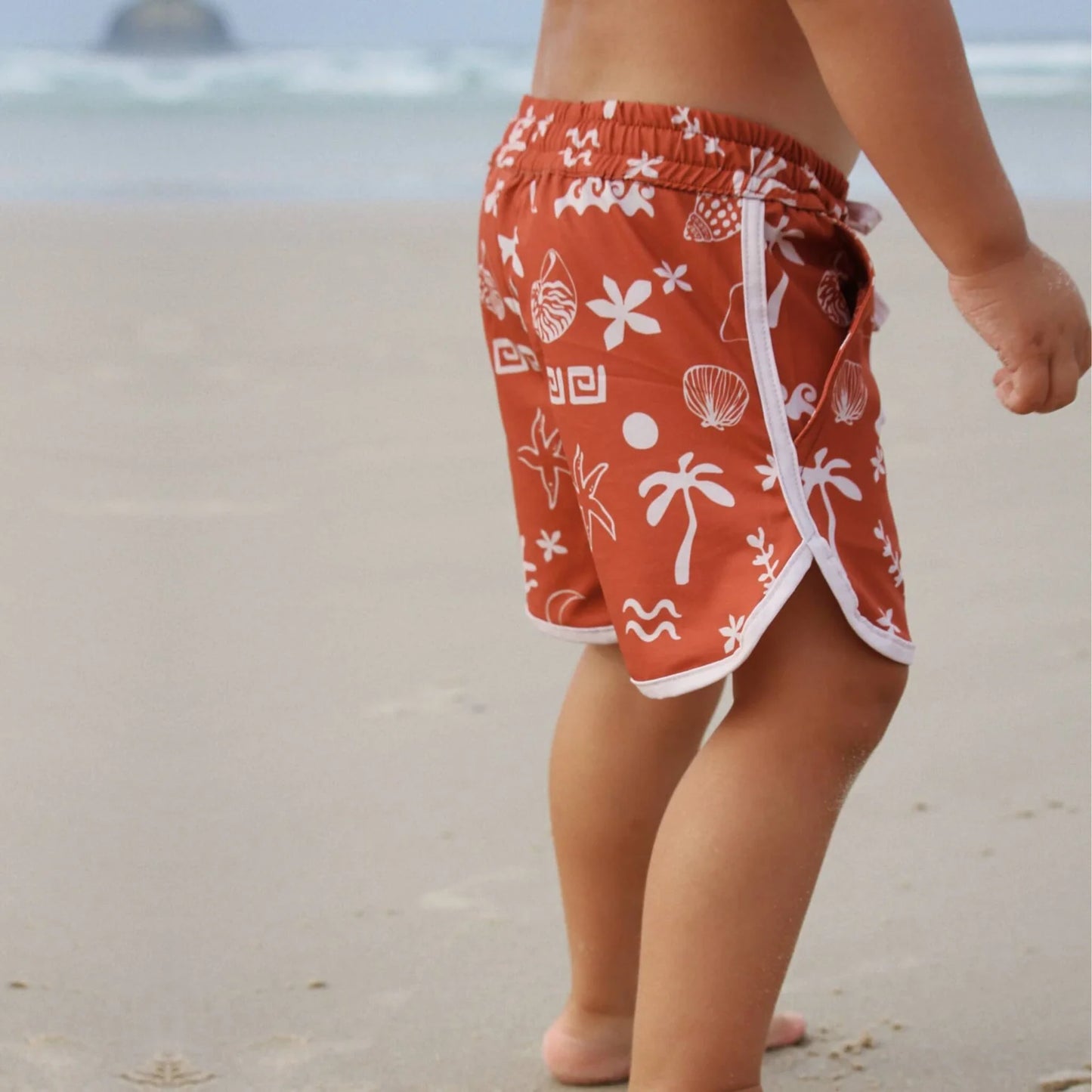 Bam Loves Boo- Boy red swim boardies