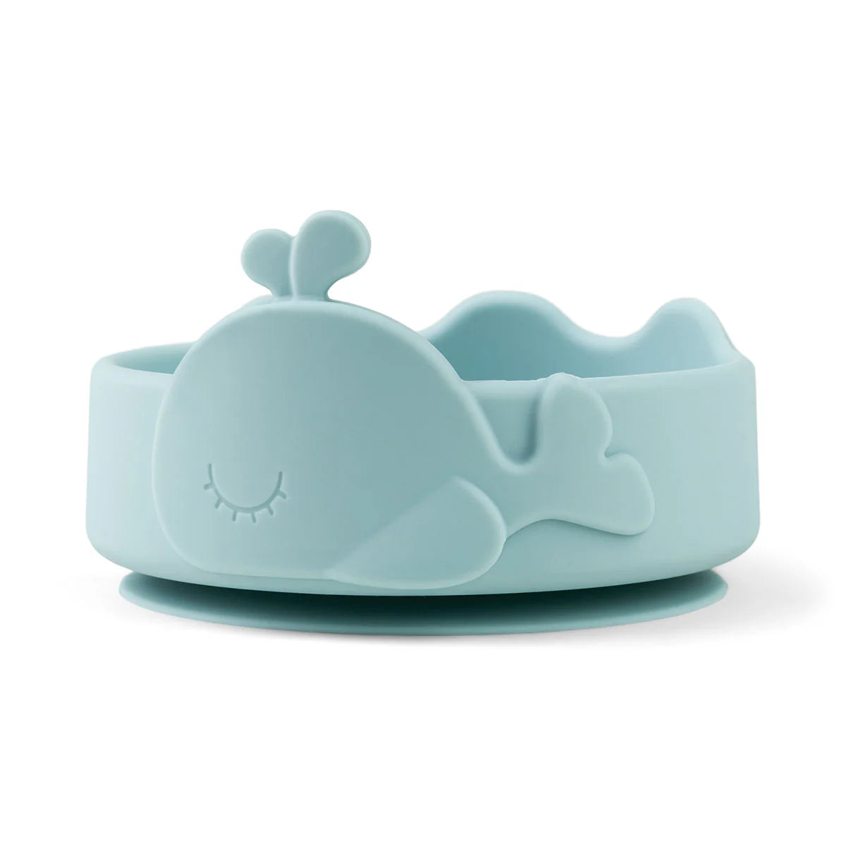 Done by Deer - Silicone Stick&Stay bowl & baby spoon Wally Blue