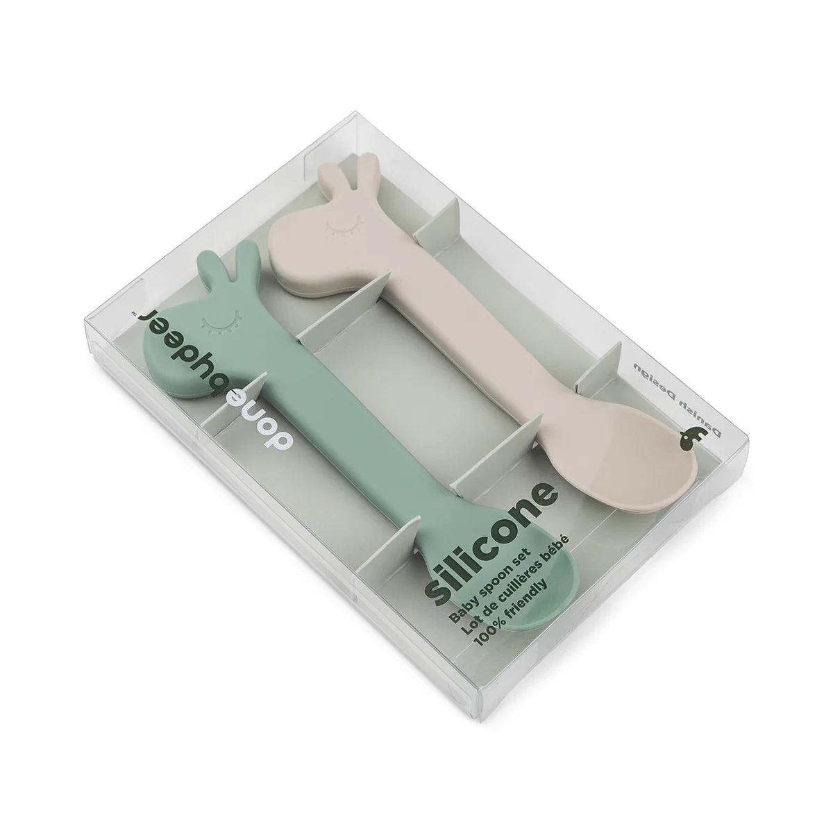 Done by Deer - Silicone spoon 2-pack Lalee Green