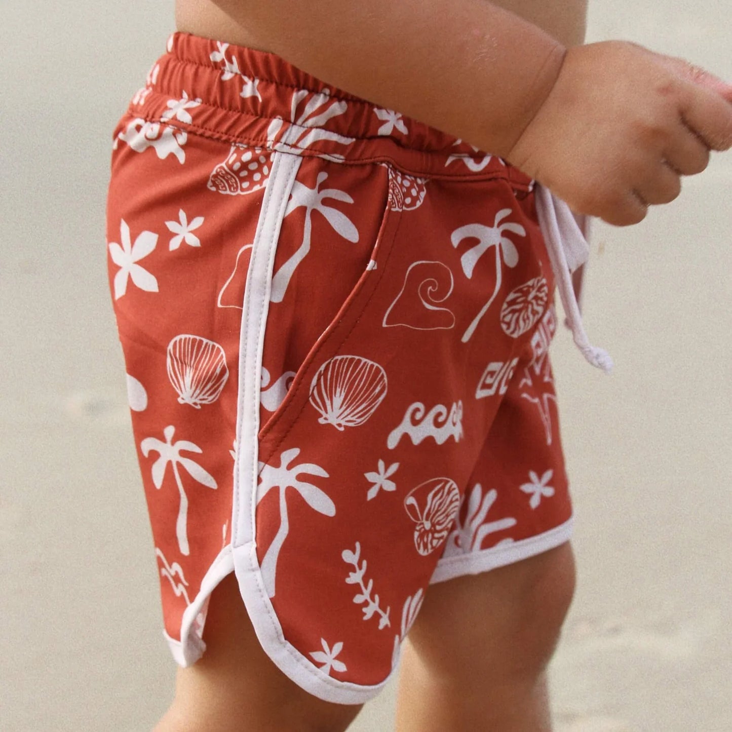 Bam Loves Boo- Boy red swim boardies