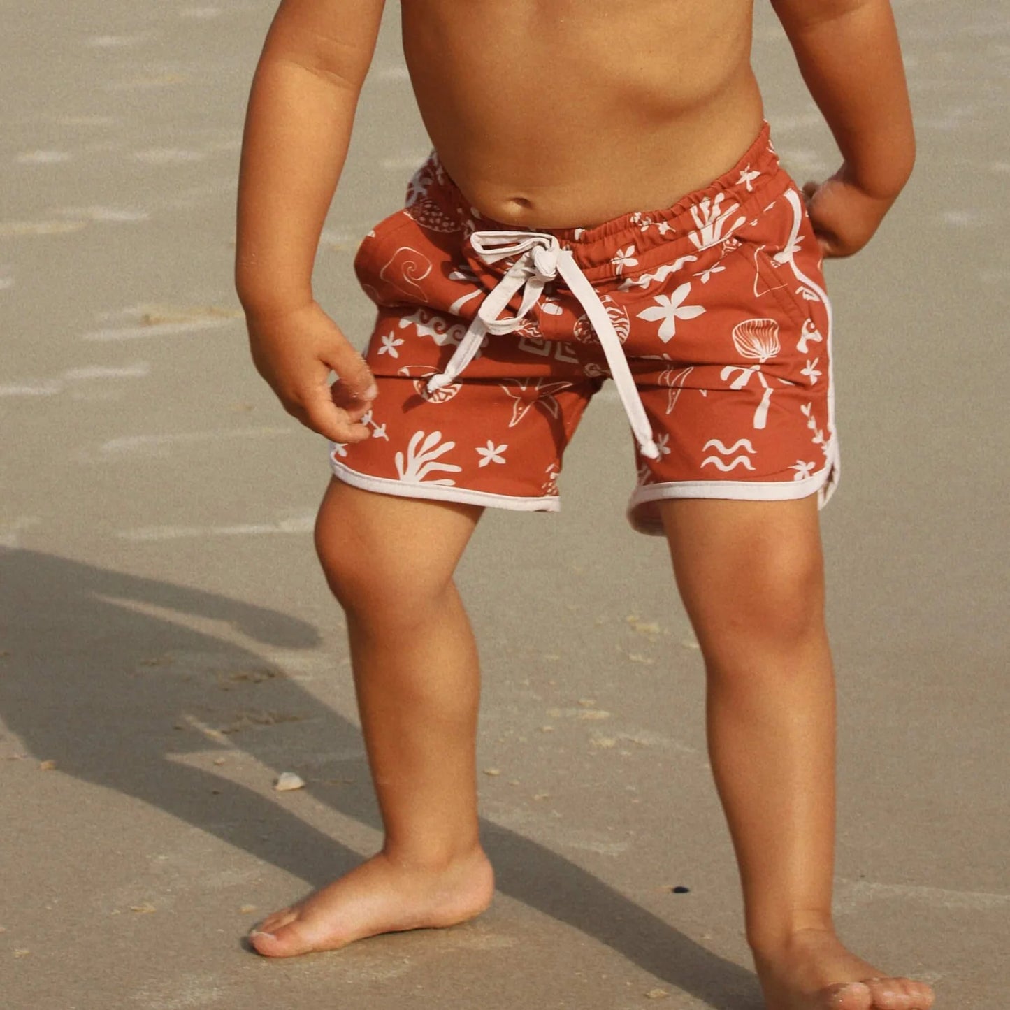 Bam Loves Boo- Boy red swim boardies