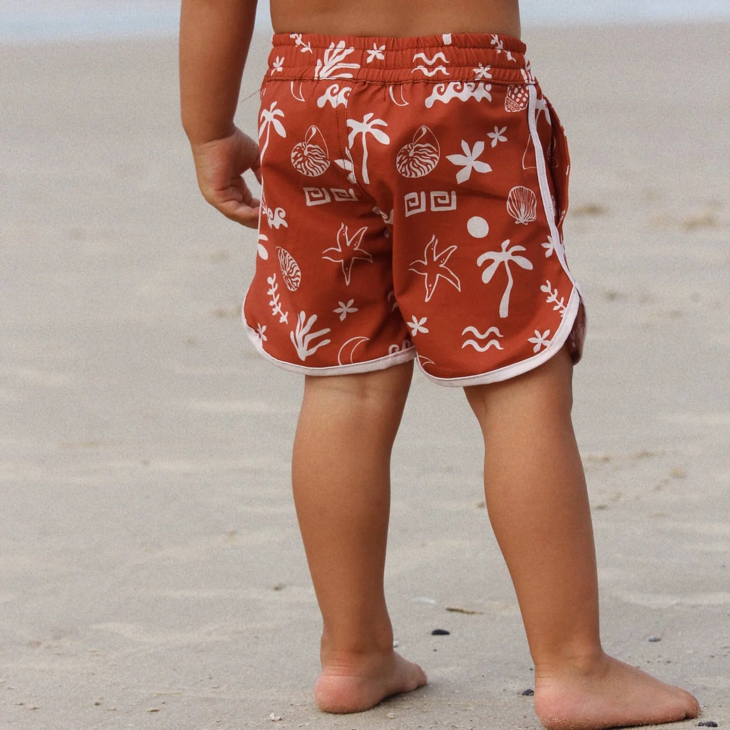 Bam Loves Boo- Boy red swim boardies