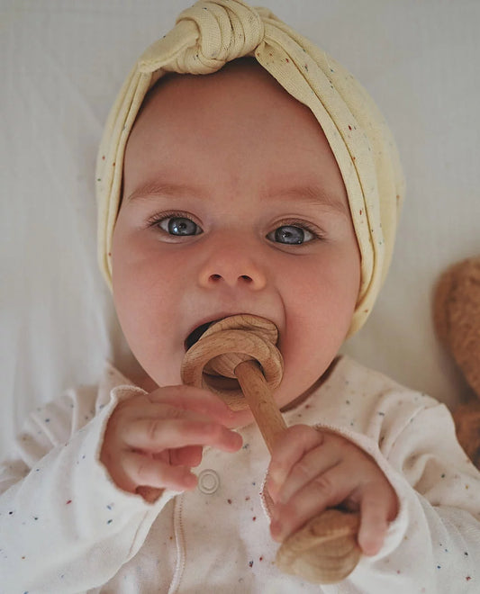 NORTH BABY - ORGANIC KNOTTED HEADBAND YELLOW BANANA One size