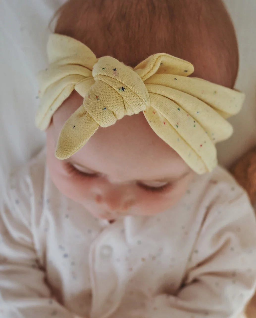 NORTH BABY - ORGANIC KNOTTED HEADBAND YELLOW BANANA One size