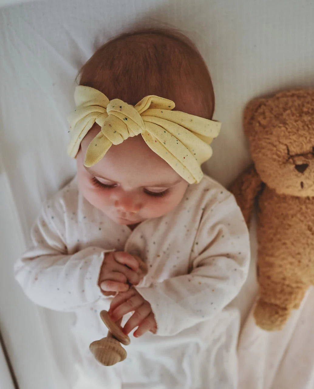 NORTH BABY - ORGANIC KNOTTED HEADBAND YELLOW BANANA One size