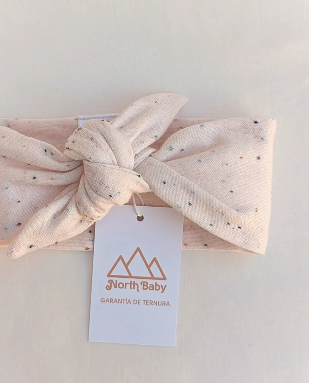 NORTH BABY - ORGANIC KNOTTED HEADBAND IVORY PINK One size