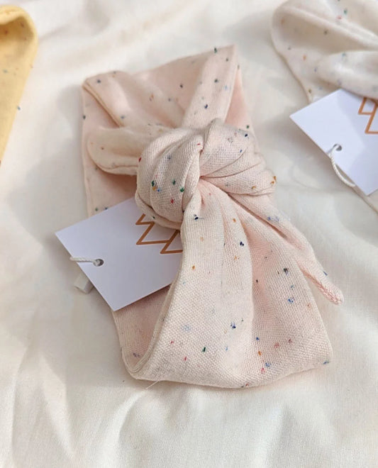 NORTH BABY - ORGANIC KNOTTED HEADBAND IVORY PINK One size