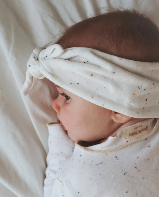 NORTH BABY - ORGANIC KNOTTED HEADBAND WHITE MILK One size