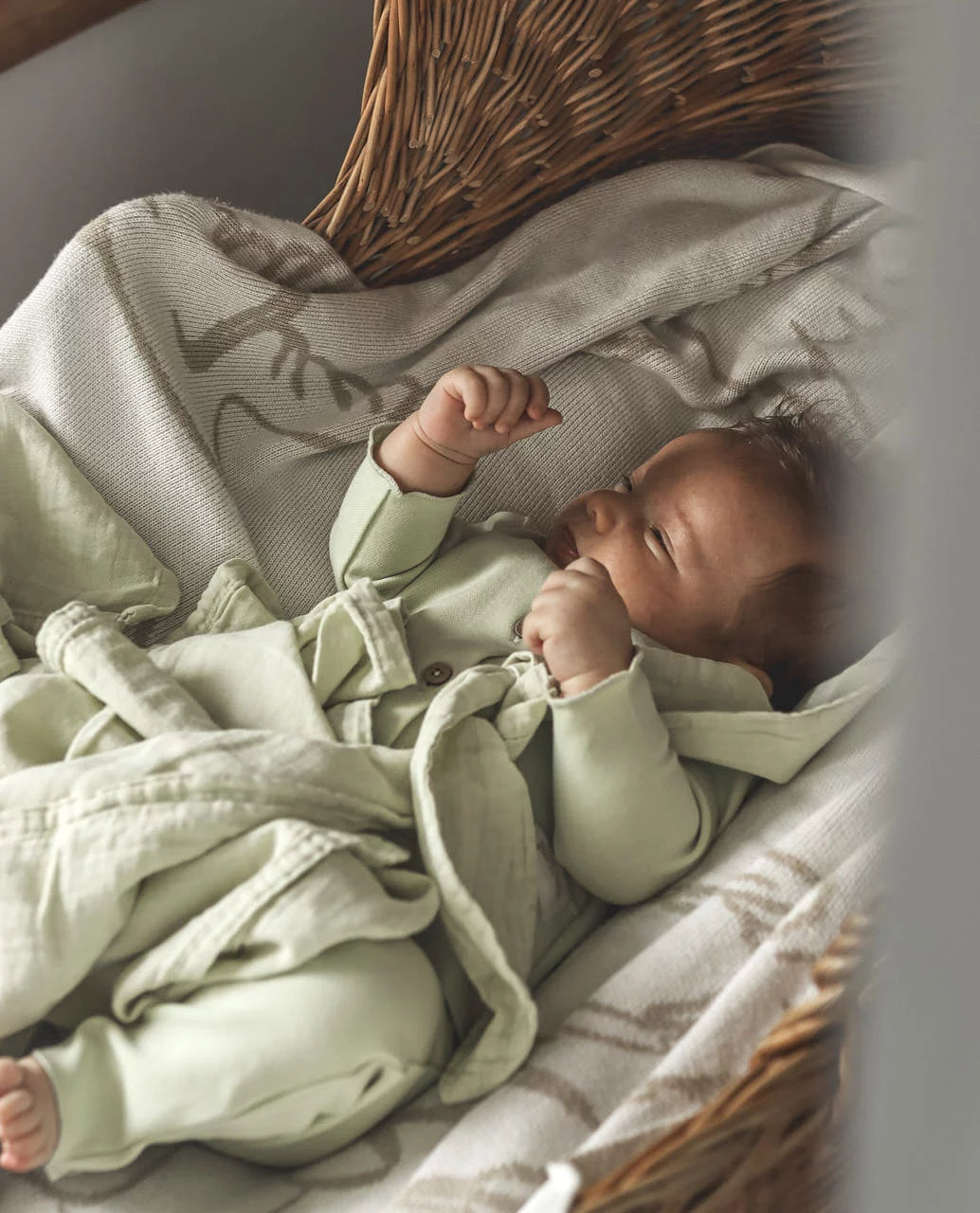 NORTH BABY - ORGANIC MUSLIN BLANKET XXL GREEN ALOE