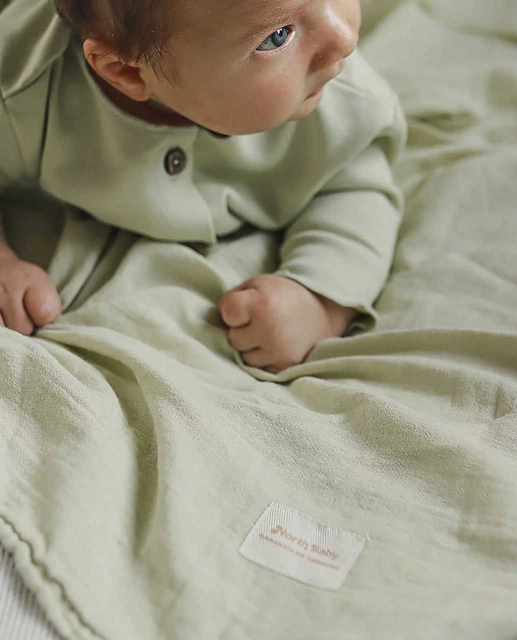 NORTH BABY - ORGANIC MUSLIN BLANKET XXL GREEN ALOE