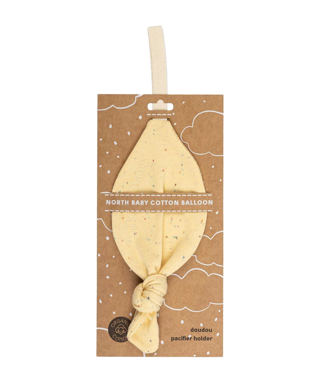NORTH BABY - PACIFIER HOLDER ORGANIC BALLOON YELLOW BANANA