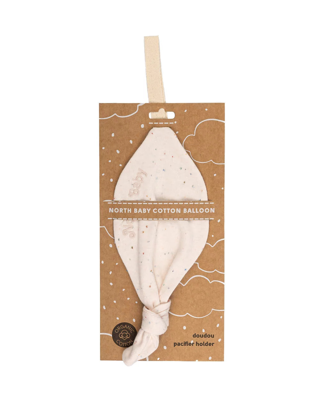 NORTH BABY - PACIFIER HOLDER ORGANIC BALLOON IVORY PINK