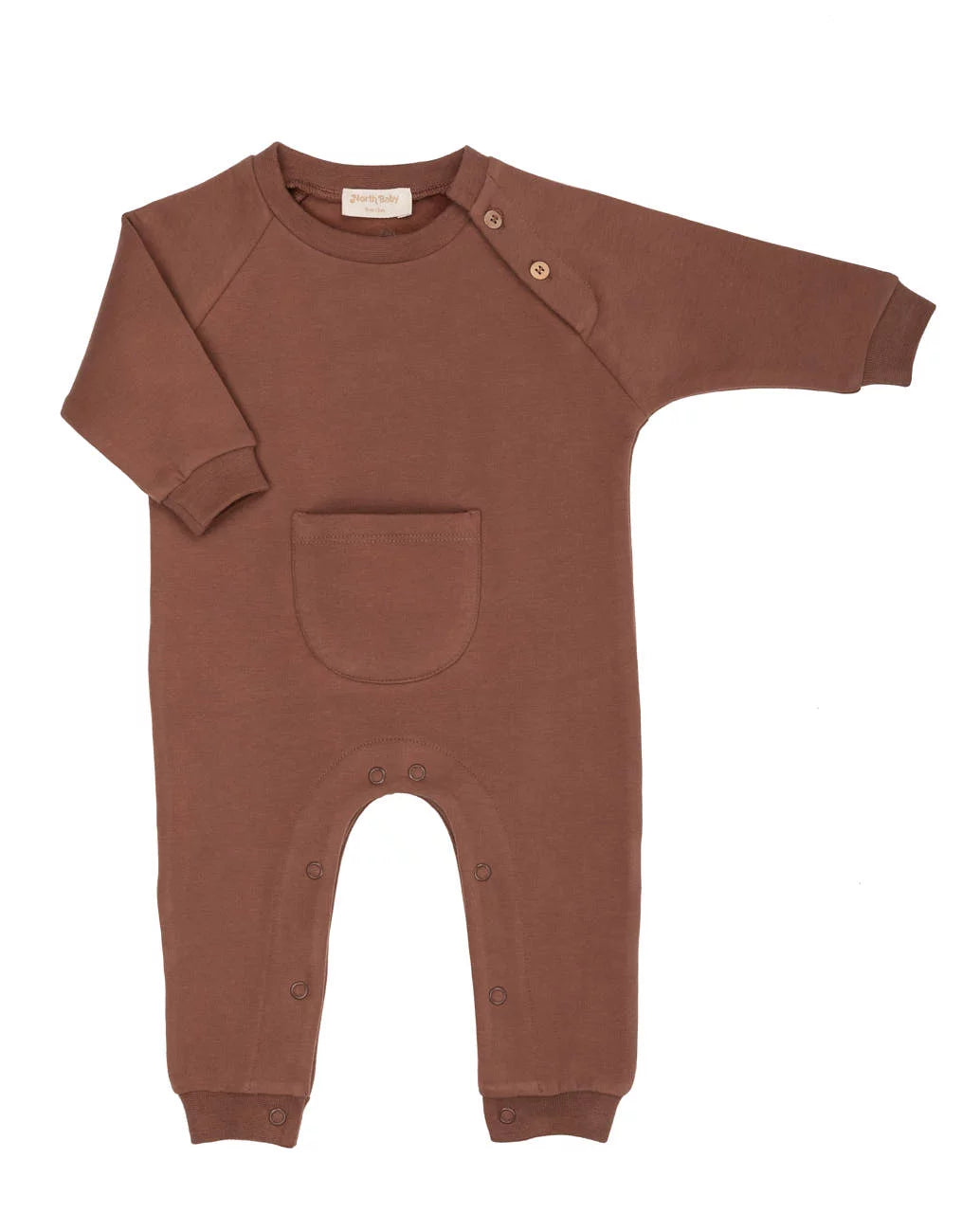NORTH BABY - ORGANIC FLEECE OVERALL LONDON BRICK