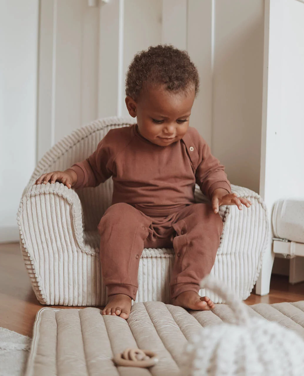 NORTH BABY - ORGANIC FLEECE OVERALL LONDON BRICK